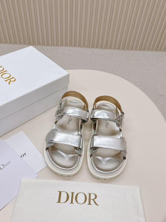 Сребърни сандали Dior